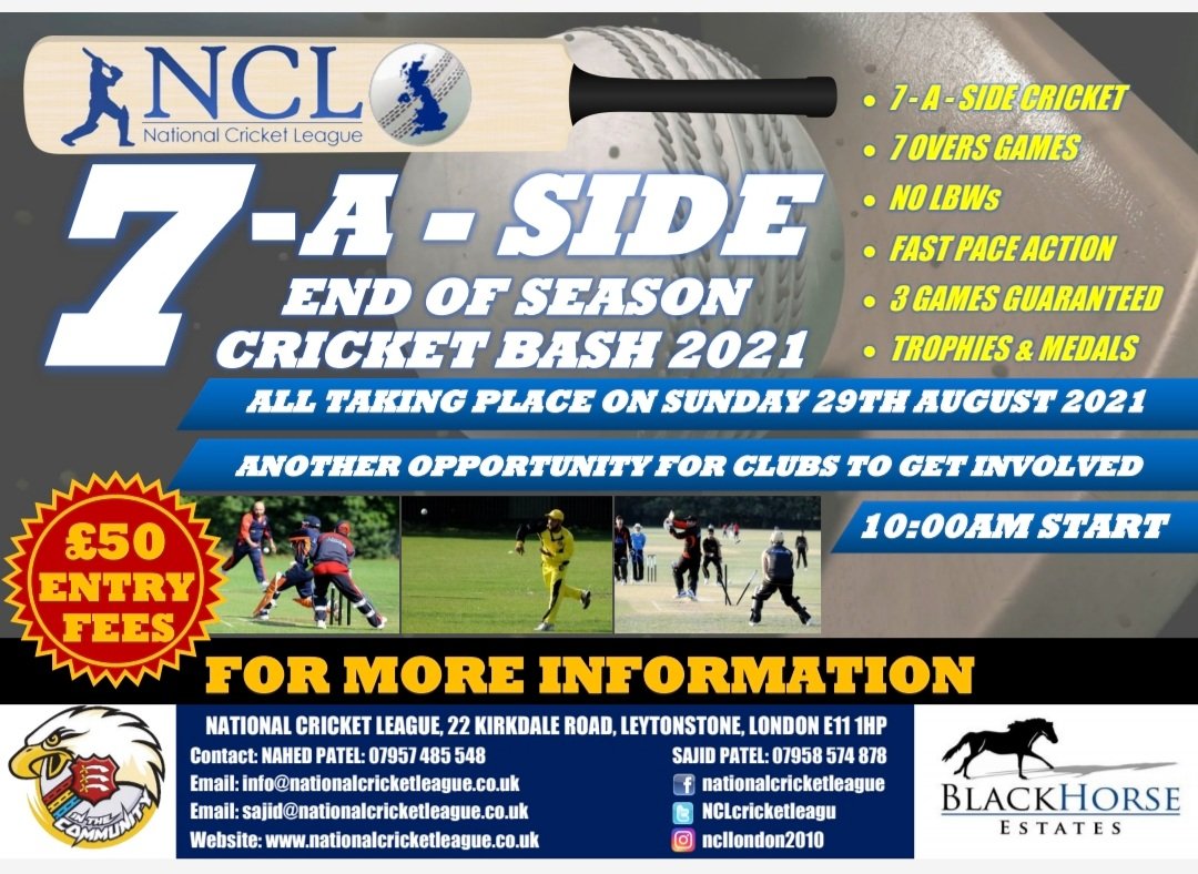 The National Cricket League have on offer yet another tournament for all Cricket lovers, please get in touch if you have any interest...