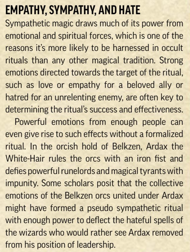 GBraenar's tweet image. This is a very interesting tidbit from Secrets of Magic that I have a lot of thoughts about. This idea of sympathetic magic puts a lot of things into a new perspective — and may help to put into context some things in Golarion that have heretofore not been understood.