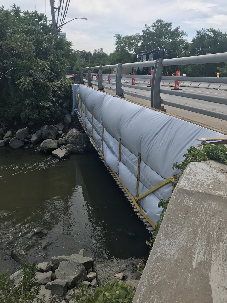 Newly painted Chelsea Road Bridge over Saw Mill Creek on Staten Island