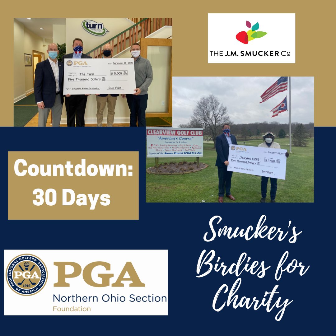 Happy #FoundationFriday! We are 30 days away from Smucker’s Birdies for Charity at Oberlin Golf Club on September 27th! Our NOPGA professionals will play 72 holes of golf to raise money for charity! Support them by going to winningticket.com/nopga-birdies-… and donating!