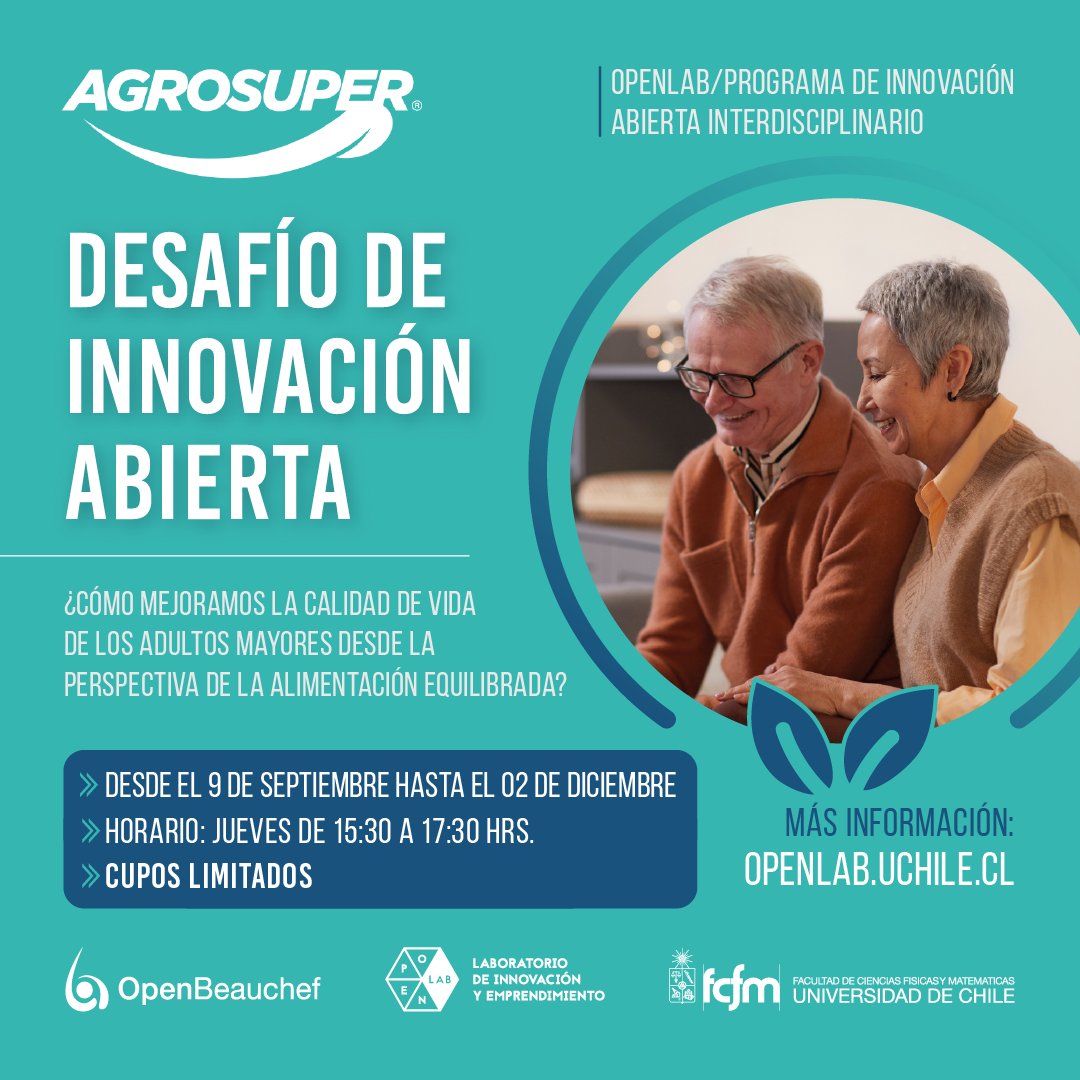 Se estima que Chile será el único país latinoamericano que proyecta para el 2050 tener más del 30% de su población con 60 años o más.

¡No te quedes fuera!  CUPOS LIMITADOS 
Más información en:  openlab.uchile.cl