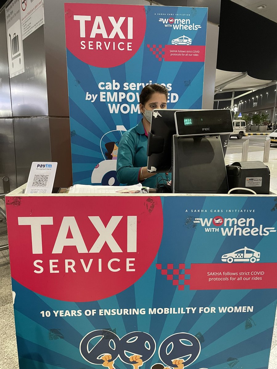 Landed in Delhi and took this awesome service!! 
They call themselves Women with wheels.
Being escorted home by a woman today! So super proud! 💪🏻
I’m never taking anything else from the airport! What a stress free ride this is going to be!! Wah!