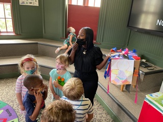 Meredith30082's tweet photo. Miss Tiki's PreK class found the elusive Gingerbread Man! They followed a trail of cookie crumbs and found him in the Storywell with the help of binoculars and a trap! #Trinitylearn https://t.co/RelB0Hu91E