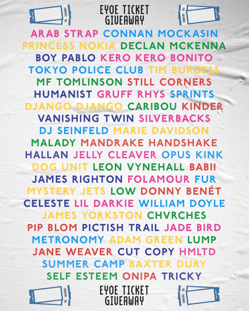 TIME FOR A GIVEAWAY 🎟

If you'd like to be the winner of a pair of tickets to ANY SHOW in this tweet, follow the steps below by next Tuesday. We’ll be picking 2 winners!

1. Retweet⁣
2. Follow @eatyourownears ⁣
3. Reply below and tag the ARTIST whose show you'd like to attend