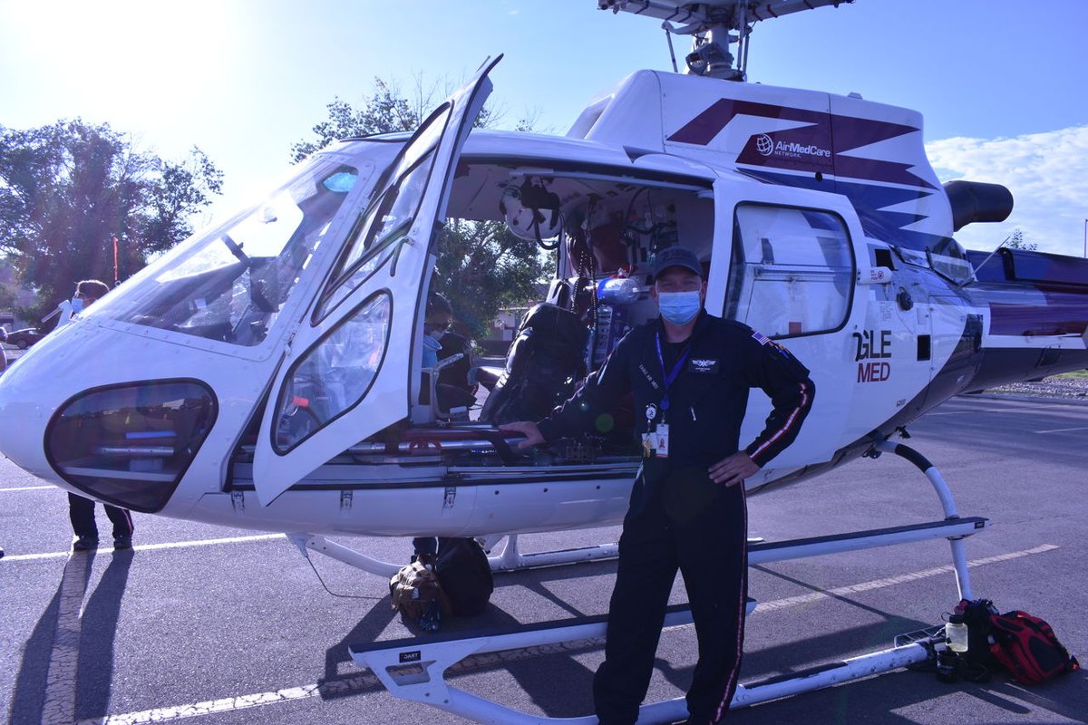 SLVHealth's tweet photo. Celebrating SLVH's one year anniversary of partnership with Eagle Air Med! See their air ambulance up close as pilot, Cliff, explains to staff members how they're able to respond to emergencies quickly and help anyone in the region get their healthcare!
#slvh #helicopter https://t.co/l6xjiNg0vk