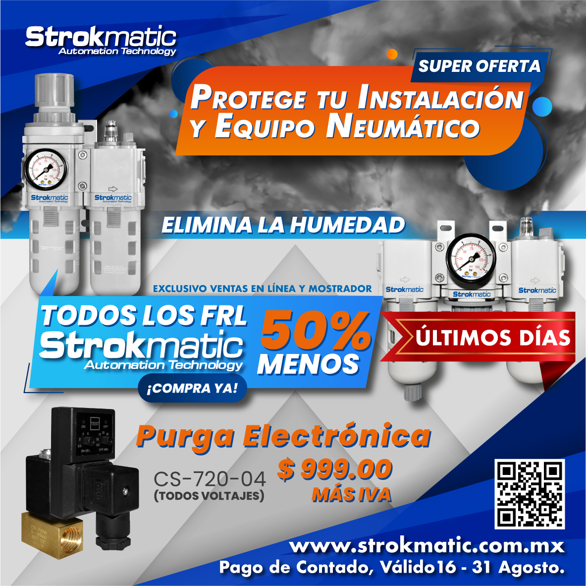Strokmatic_MX's tweet photo. Últimos días de la Súper Oferta de FRL´s
 El máximo rendimiento:
https://t.co/XXxnyne3v6
Nuestros Asesores te ayudaran
https://t.co/yc7OFZIFYq
#FRL 
#FiltroReguladorLubricador 
#AutomatizaciónIndustrial 
#Neumática 
#Purga 
#PurgaEléctronica 
#TratamientodeAire https://t.co/U1W34mJw22