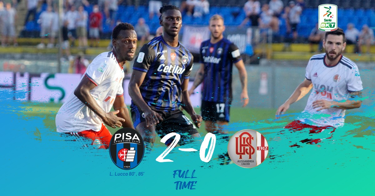 Lega_B's tweet photo. Fine partita all'Arena Garibaldi. Il @PisaSC si impone sull'@usalessandria grazie alla doppietta di Lorenzo Lucca.
Segui la #SerieBKT in diretta su
@SkySport
@DAZN_IT
@HelbizLive
#PISALE https://t.co/T6dCcoDFrN