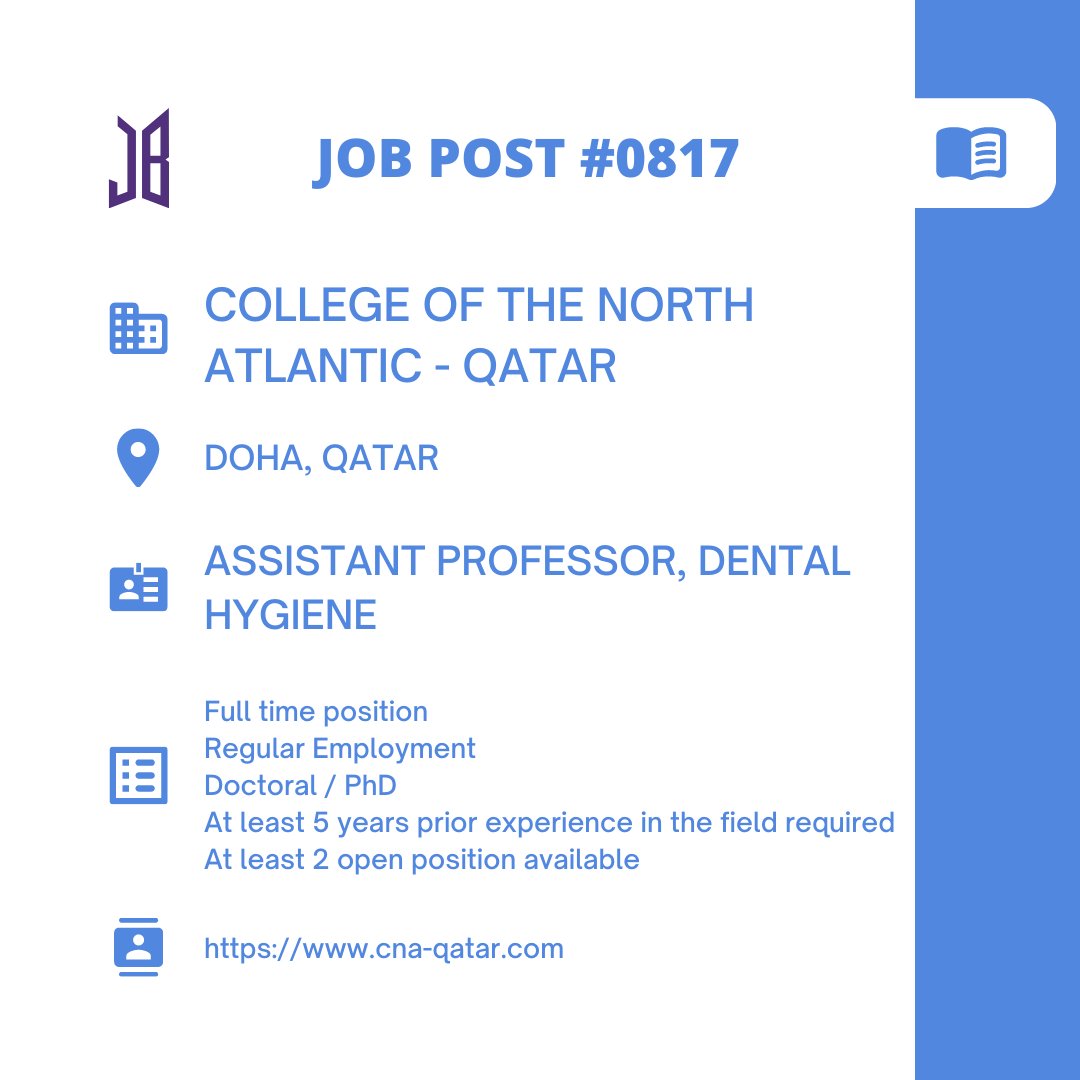 BTSARMYJobBoard's tweet photo. #BAJBQatar  
DOHA, QATAR

https://t.co/xTedq2rxDj

#BAJBEducation 

ARMYs, kindly contact the job poster / hiring party directly for more information. 🤗

Good luck! 💜 https://t.co/AhPyxY31gl