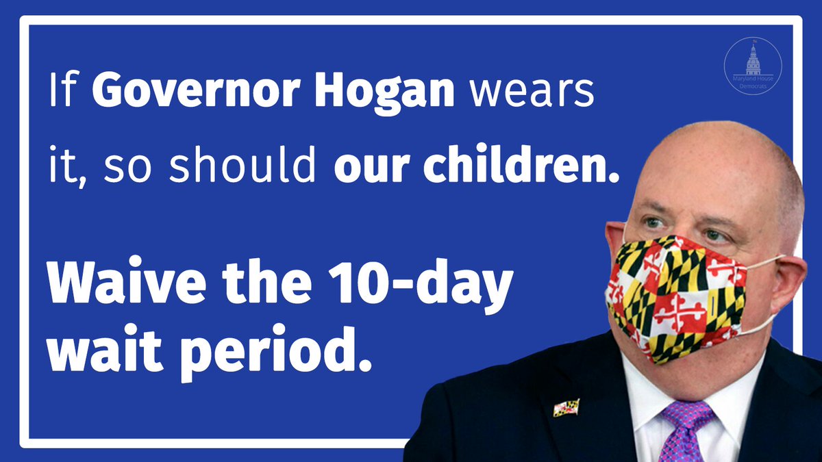 mdhousedems's tweet photo. Governor Hogan must #WaivetheWait on the School Board’s decision to require masks in school. Tell Governor Hogan that ten days is too long to start masking in school. Every student needs #MaskOnMonday.
#Working4MD https://t.co/FeAM0uOA7i