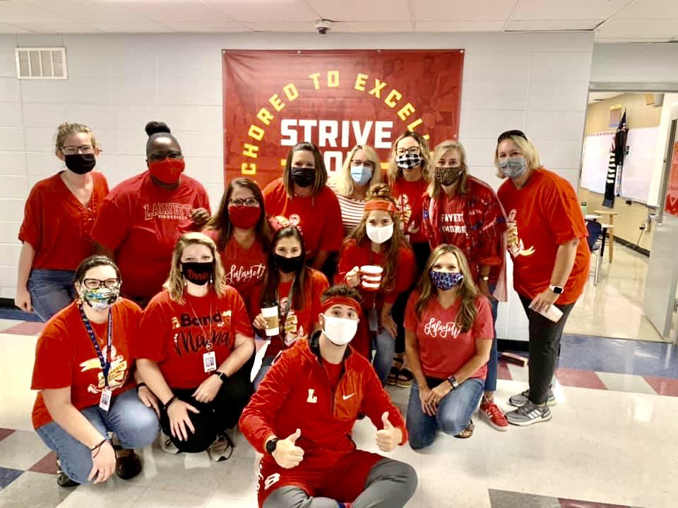 In #TheCounty we wear RED!!! 
Nicely done LMS teachers! 

📸: MaryBeth Briscoe Smith