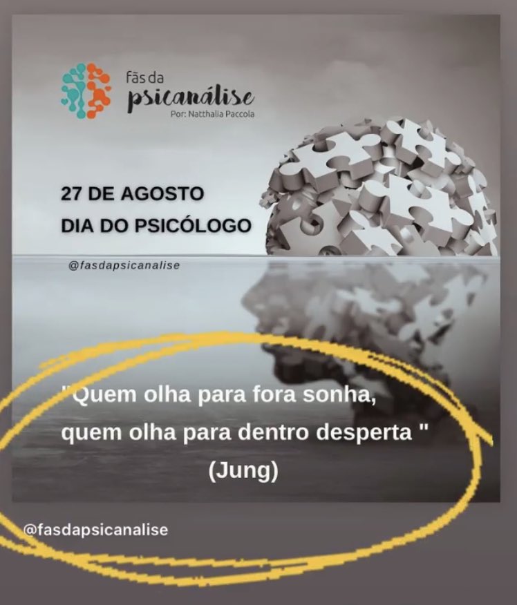 drianaparanhos's tweet photo. Dia do Psicólogo… “Quem olha p fora sonha, quem olha p dentro desperta.”(Jung)  #Psicologia https://t.co/BVfhLEOeGy