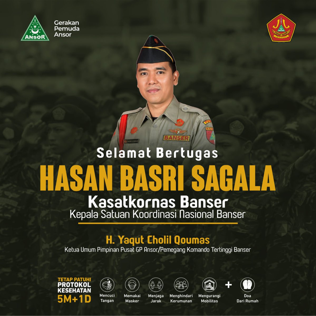 Selamat dan sukses smoga amanah <a href="/AnsorPageraji/">Ansor Banser Pageraji</a> <a href="/Ansor_Satu/">yaqut cholil qoumas</a> <a href="/SantriPasir/">Mohammad Luqman</a> <a href="/BanserBanyumas/">Banser Banyumas</a> <a href="/AnsorCilongok/">Ansorku Cilongok</a> <a href="/noeruzzaman/">KangZaman</a> @