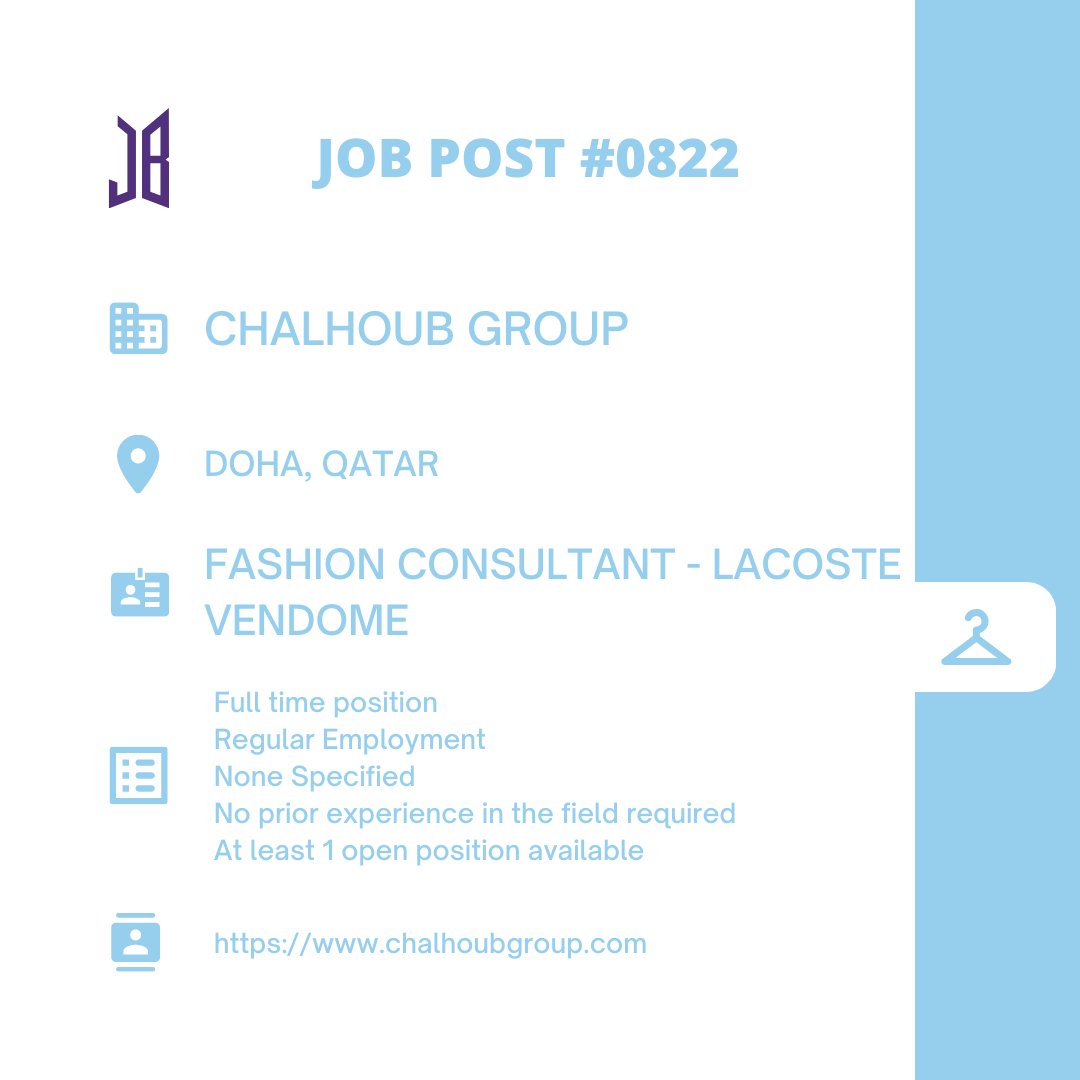 BTSARMYJobBoard's tweet photo. #BAJBQatar 
DOHA, QATAR

https://t.co/su4Kz1jufI

#BAJBFashion 

ARMYs, kindly contact the job poster / hiring party directly for more information. 🤗

Good luck! 💜 https://t.co/tblOgH0AvQ