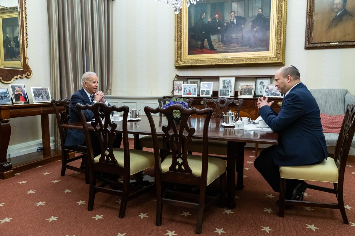 President Biden meets with Israeli Prime Minister Naftali Bennett at the White House.