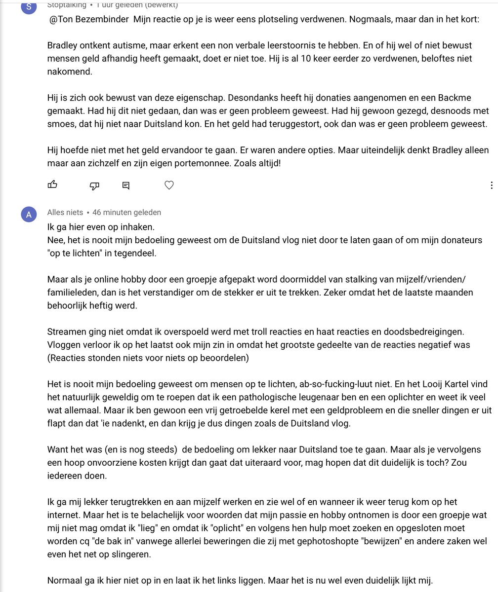 LooijKartel's tweet photo. SropTalking legt de vinger op de zere plek, elk woord is waar. Bradley is een pathologisch narcistisch bipolaire leugenaar. De reactie van AllesNiets is van Bradley. Meteen naar een ander wijzen, het is nooit zijn schuld. #Kortenhoef #BradgeTV #BradleyvanDijk #Wijdemeren https://t.co/1Shly7kXxA