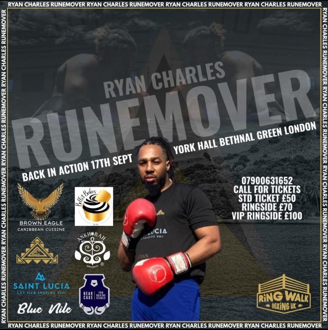 RingWalkFriday's tweet photo. A massive #RingWalkFridayFeeling🥊 shout out to @runemover who will be boxing on Friday the 17th of September at York Hall
get at him for your tickets
£50 Standard.
£70 Ringside.
Get yourself down there 🔥🔥 #runemover 🥊🎟️👇🏻 https://t.co/06XsASVP6v