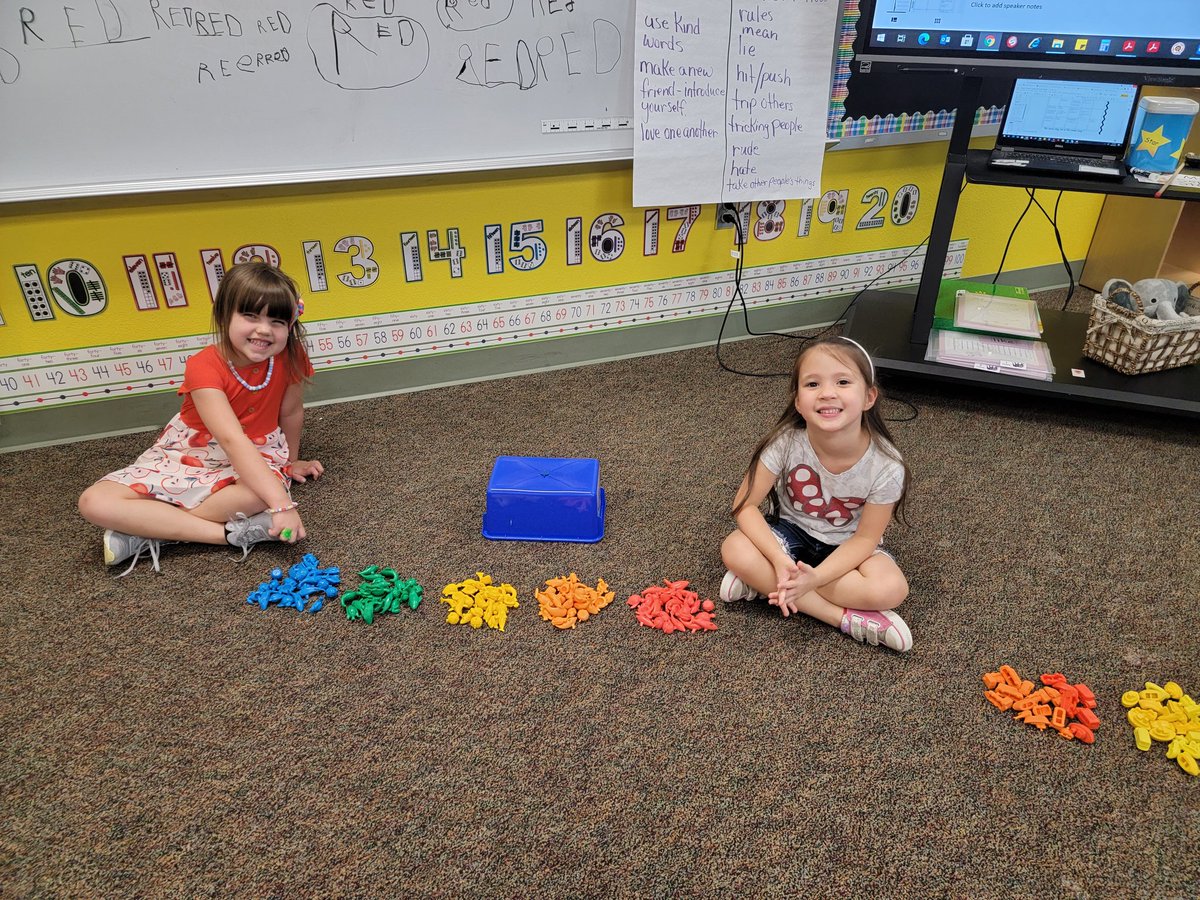 Exploring new math centers and Wow! These two kinders sorted by color without any assistance. It's a great day <a href="/CaprockES/">Caprock Elementary</a> #bealighthouse2022 <a href="/KISDMathSquad/">KISDMathSquad</a>