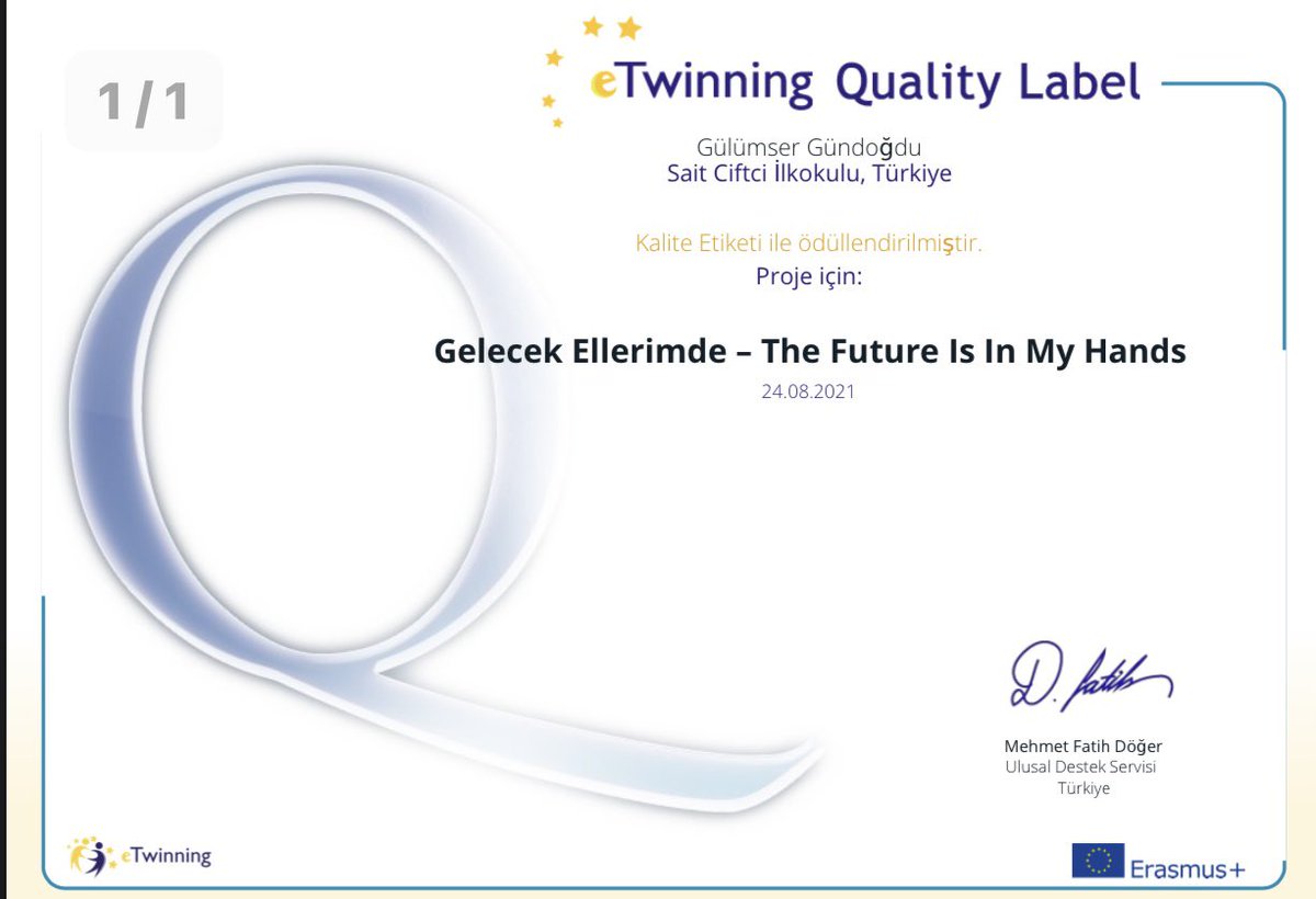 2020-2021 Eğitim Öğretim yılında Okulumuzda yürütülen ve başvurusu yapılan e-Twinning  projelerimiz UDS tarafından Ulusal Kalite Etiketi ile ödüllendirilmiştir.
 <a href="/istanbulilmem/">İstanbul İl Millî Eğitim Müdürlüğü</a> <a href="/selmankucuk/">Selman KÜÇÜK</a>
