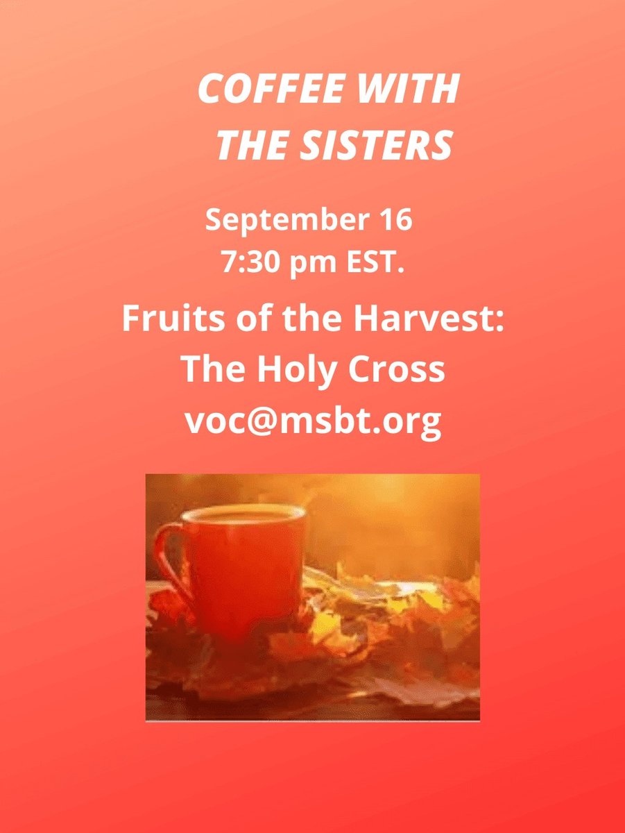 Register now for this upcoming virtual vocations conversation by emailing voc@msbt.org.