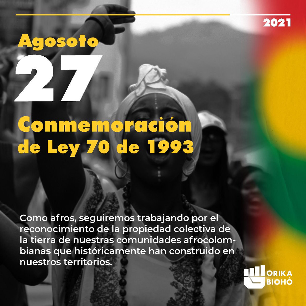 OrikaRed's tweet photo. #LeydeComunidadesNegras 

Como afros, seguiremos trabajando por el reconocimiento de la propiedad colectiva de la tierra de nuestras comunidades afrocolombianas que históricamente han construido en nuestros territorios. https://t.co/Stynu7VT9H