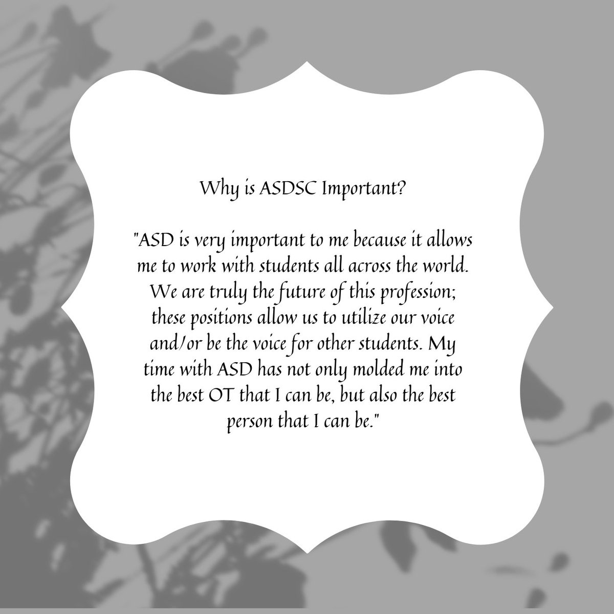 Today we are introducing our next ‘21-‘22 Steering Committee member, Brendan Cook! Swipe ➡️ to learn more about Brendan’s role and why ASD is important to him! One more steering committee member to be introduced on Monday!