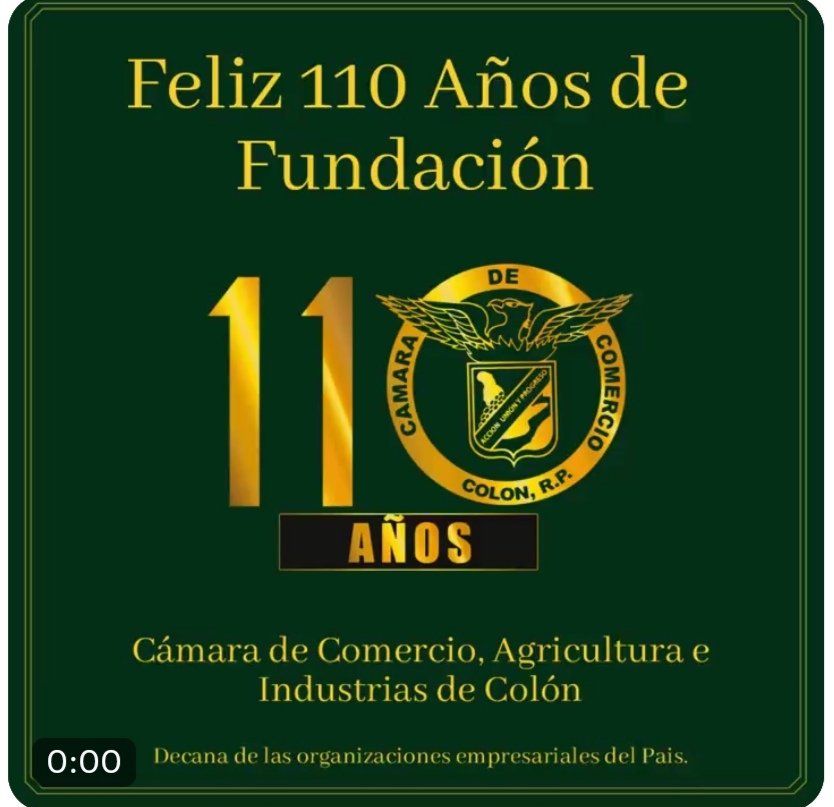 Felicitamos a la <a href="/CAMCOLONRRPP/">CAMCOLON</a> hoy 27 de agosto en su 110 años de fundación y trabajando a favor de las empresas de #Colón y nuestra provincia. Felicidades a todos sus miembros, junta directiva y colaboradores.