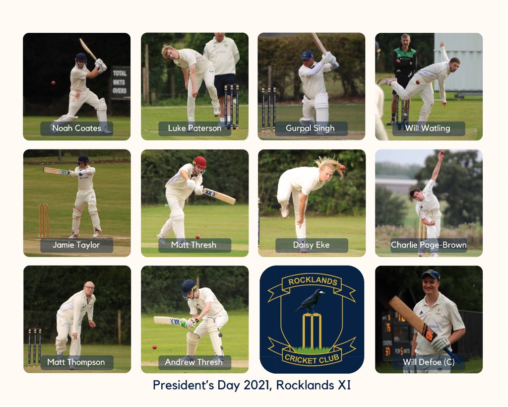 RocklandsCC's tweet photo. Join us on Monday for our 2021 President’s Day. The Rocklands XI v President’s XI game starts at 1pm.

The President’s XI proposed team includes players from:
@NorfolkCB 
@ThetfordTownCri 
@SwardestonCC 

Full details: https://t.co/V0OIosZAZS https://t.co/5x50A3jzrZ
