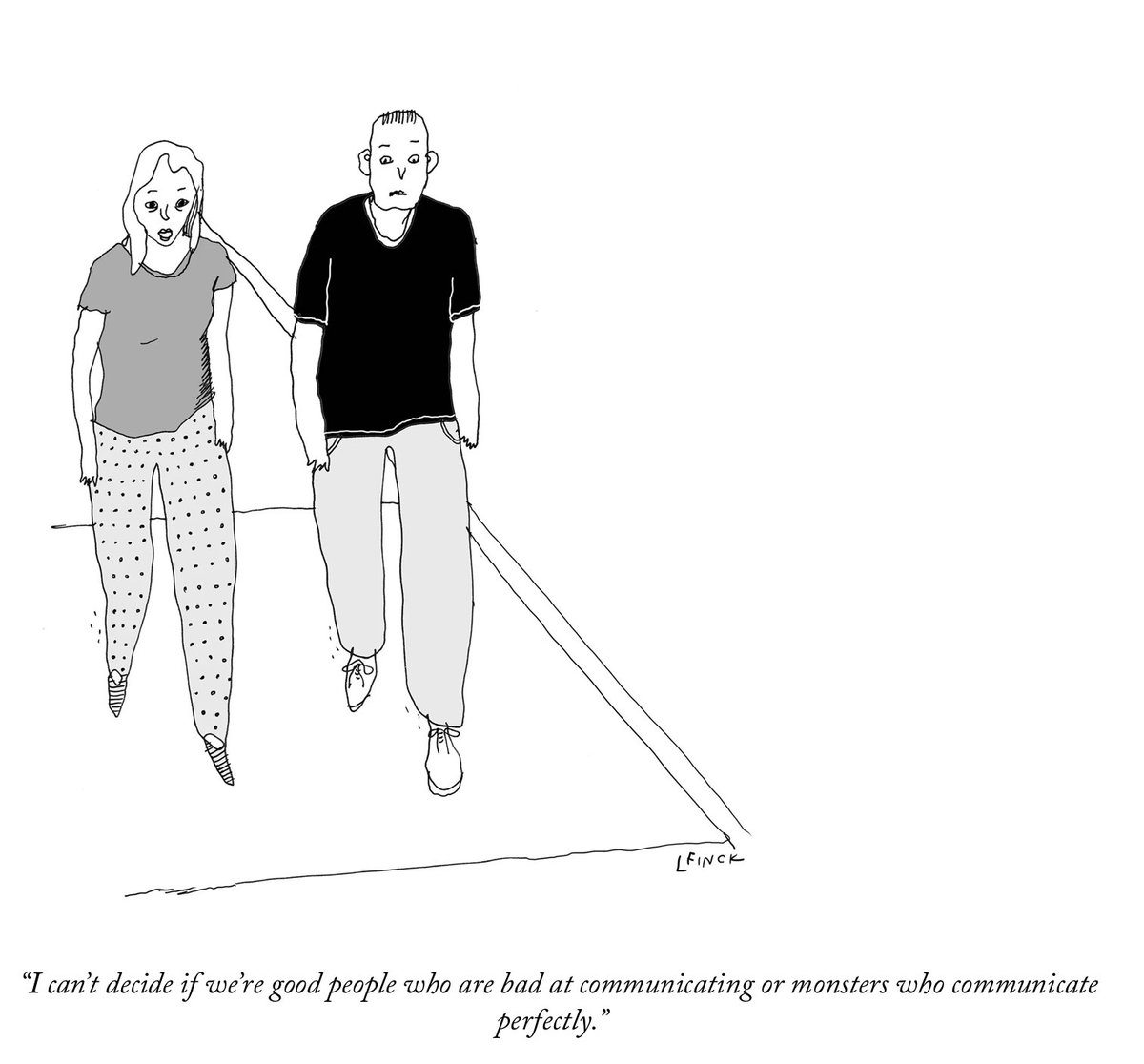 MaryFerdig's tweet image. I’m not sure of the correct answer to her question, but I love the self exploration revealed in this wonderful The New Yorker cartoon. Learning about Generative Communication might help. bit.ly/MAF-GC