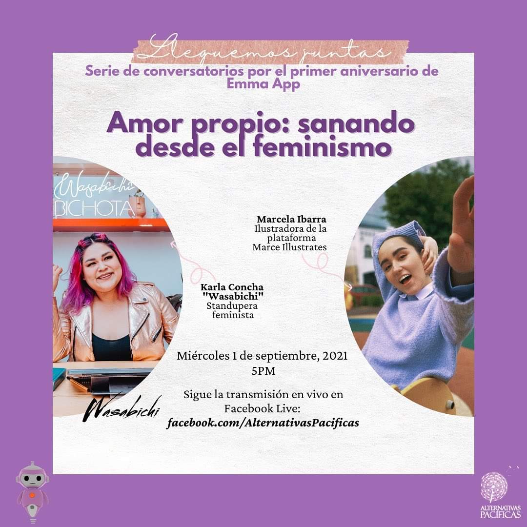 APacificas_Org's tweet photo. 🥳 El próximo miércoles estaremos hablando con @WasabichiMx y @marcelaillustrates sobre cómo el feminismo ha impactado en su relación consigo mismas y sus ideas del amor propio ✨ 

🗓 Puedes unirte a la conversación por Facebook Live a las 5PM https://t.co/OndhqN8J5C