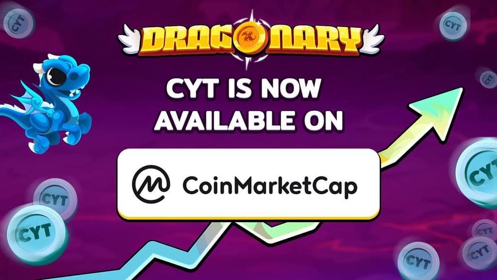 Now you can follow $CYT on <a href="/CoinMarketCap/">CoinMarketCap</a>! Undoubtedly, this is a big achievement for every token and we are very proud of it! 

Once again, thanks everybody.

#Dragonary Team 🐉