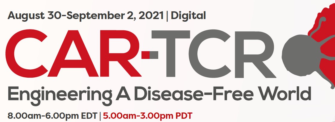 The Fall Conference Season starts off with the virtual CAR-TCR Summit next week. Join our President and CSO Paul Rennert as he chairs a Clinical Session on Wednesday at noon EST then jumps into the Start-Up Strategy Panel at 4pm EST! @BioAleta @CAR_TCell