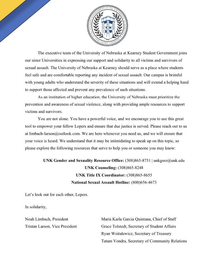 A statement from our Executive Cabinet