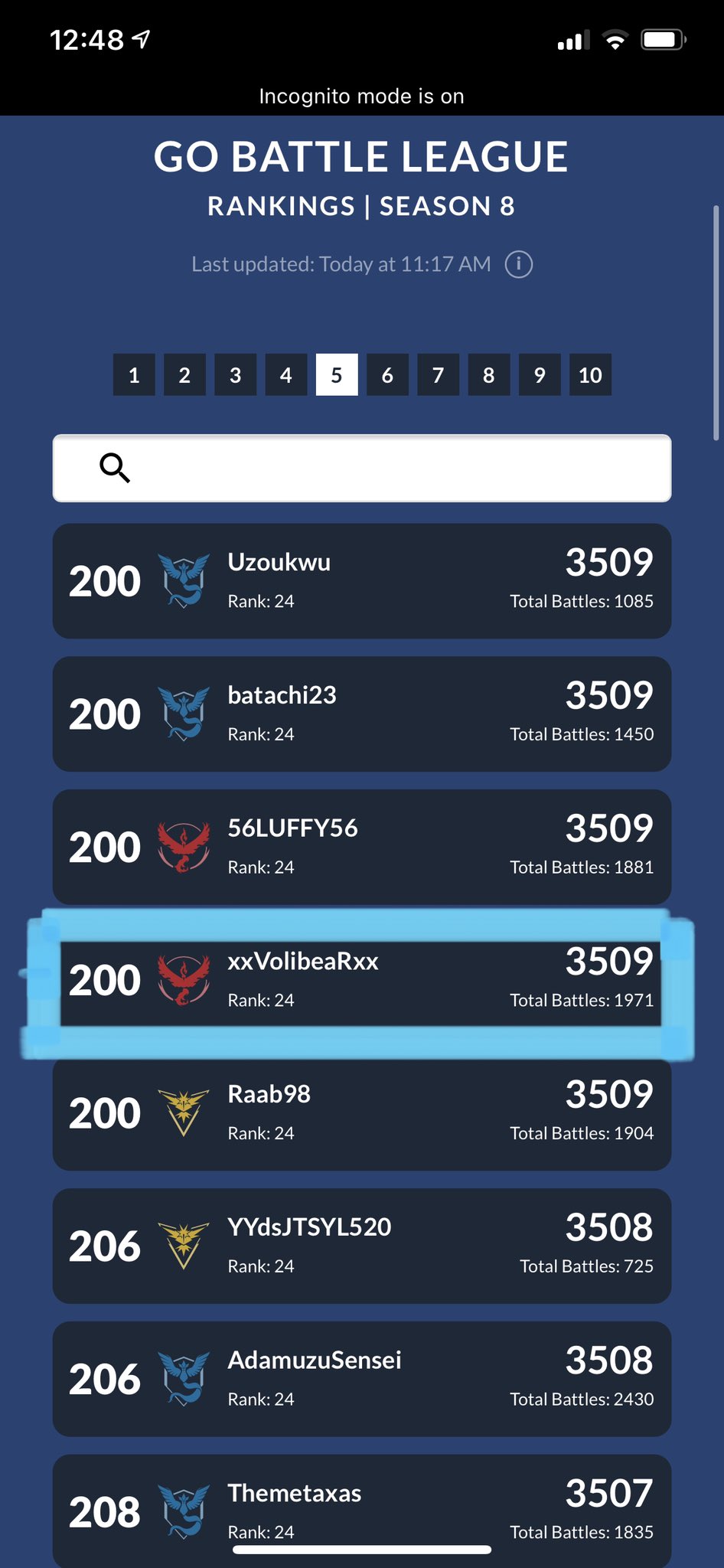 xxVolibeaRxx on X: Officially on the leaderboard with 3500 elo