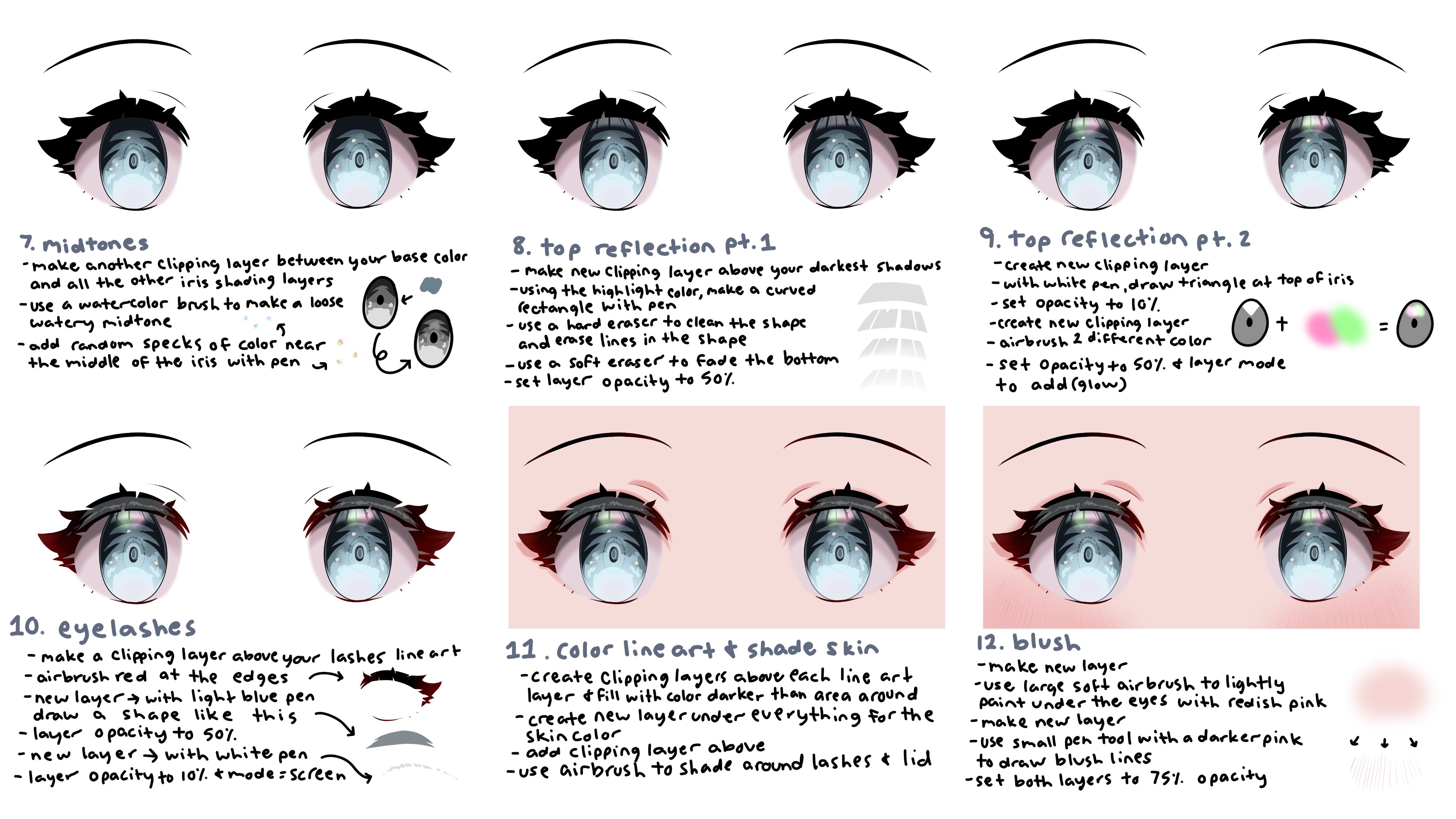 nootie 🐧 on X: here is a tutorial on how i draw anime eyes! feel