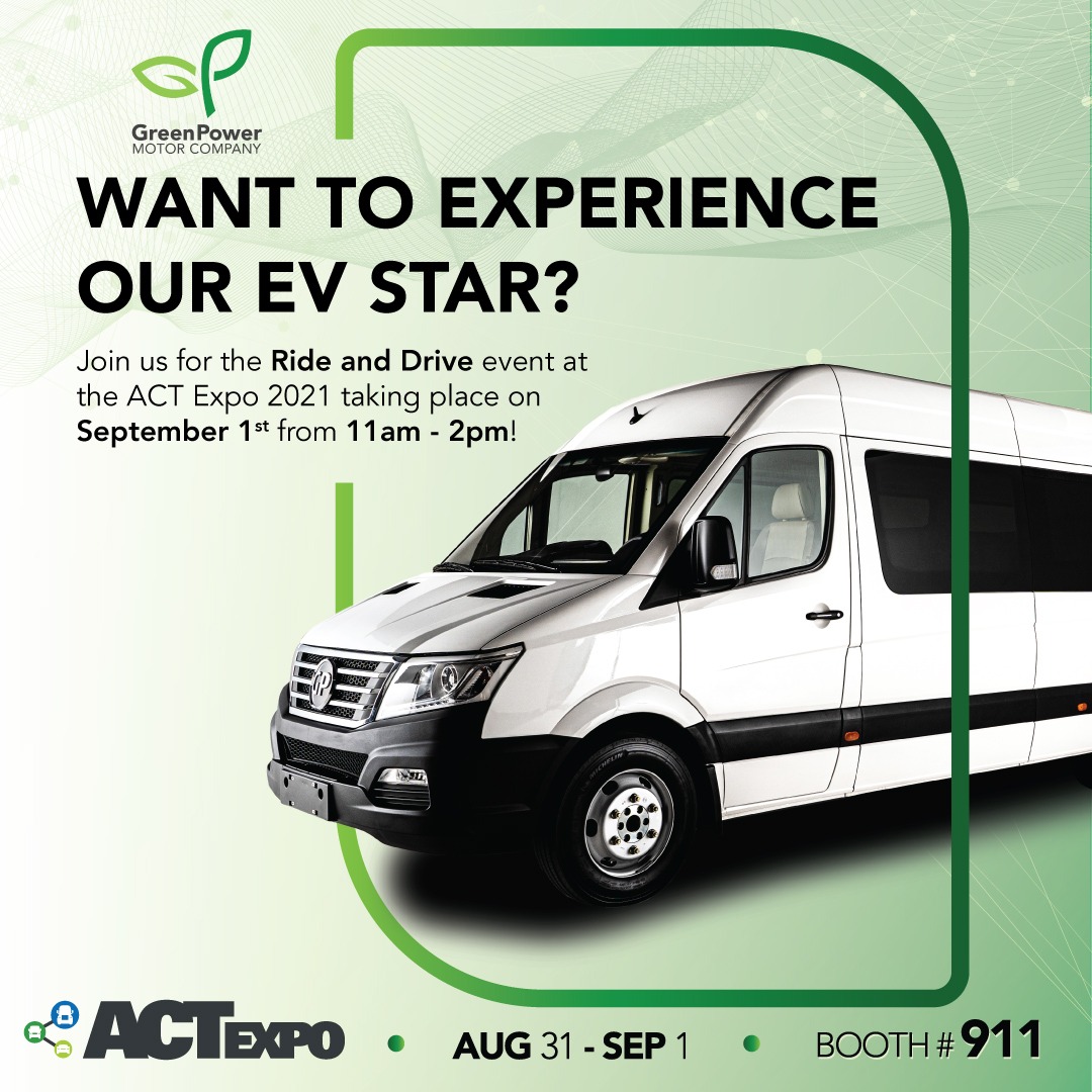 Take a ride in our EV Star at the Ride and Drive event taking place at the ACT Expo 2021 on 9/1/21 from 11am-2pm! We look forward to your visit!

#ACTExpo #RideandDrive #EV #ElectricVehicle