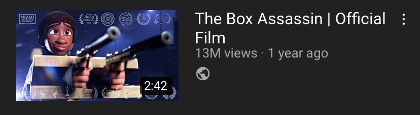 TheBoxAssassin's tweet image. Can’t believe the short has hit 13 MILLION views on YouTube! Insane. #TheBoxAssassin