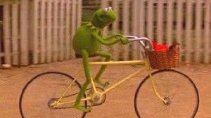 walterwhistles's tweet image. no thoughts just kermit and his bicycle