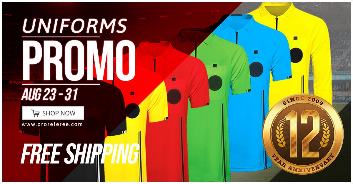 ProReferee's tweet image. Hello ProRefs! 😁 Restock with free shipping on all jerseys, shorts, and socks! 😆 Look professional with command presence in your upcoming matches! This is our final PROMO for celebrating 12 years in business!
#ProRef #soccerreferee #uniform #Soccer #ProReferee #Referee