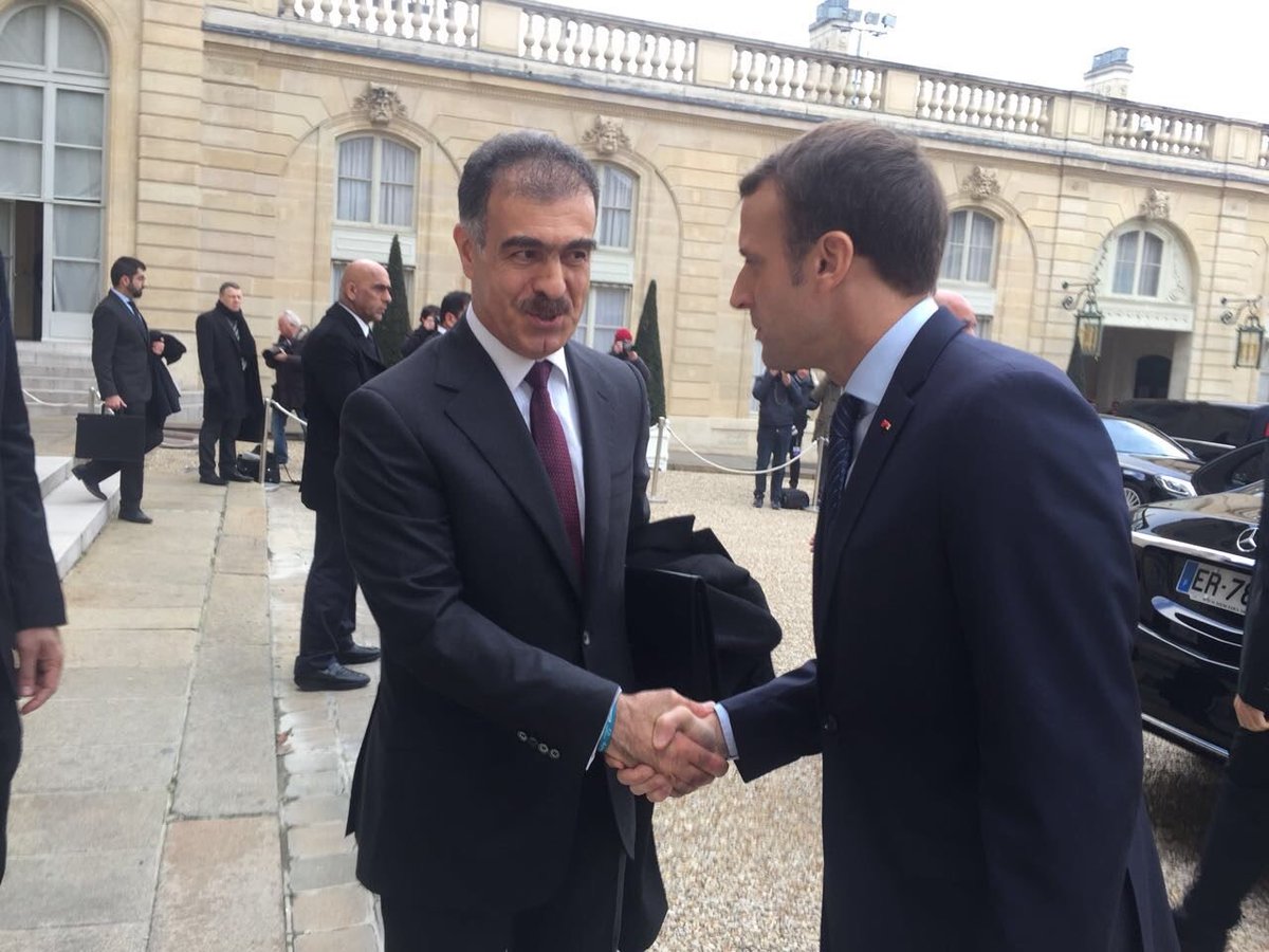 December 2017, @Elysee Palace

KRG Minister of Foreign Relations @SafeenDizayee and President of the Republic of France @EmmanuelMacron.