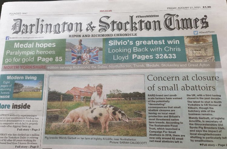 Concerns raised by Mandi Garbutt re Small abbatoir closures in D&amp;S times with comment from our <a href="/RBSTYORK/">RBST York Group</a> Chairperson <a href="/rare_breeds/">Raskelf Rare Breeds</a> <a href="/RBSTrarebreeds/">RBST</a>