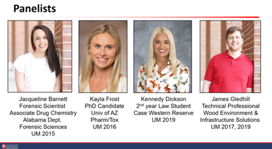KriWillett's tweet photo. Proud and grateful mentor day... It was so fun having these former #forensictox students share their career paths with my current #toxicology students  @OleMissBMS https://t.co/SmXT9Ky0po