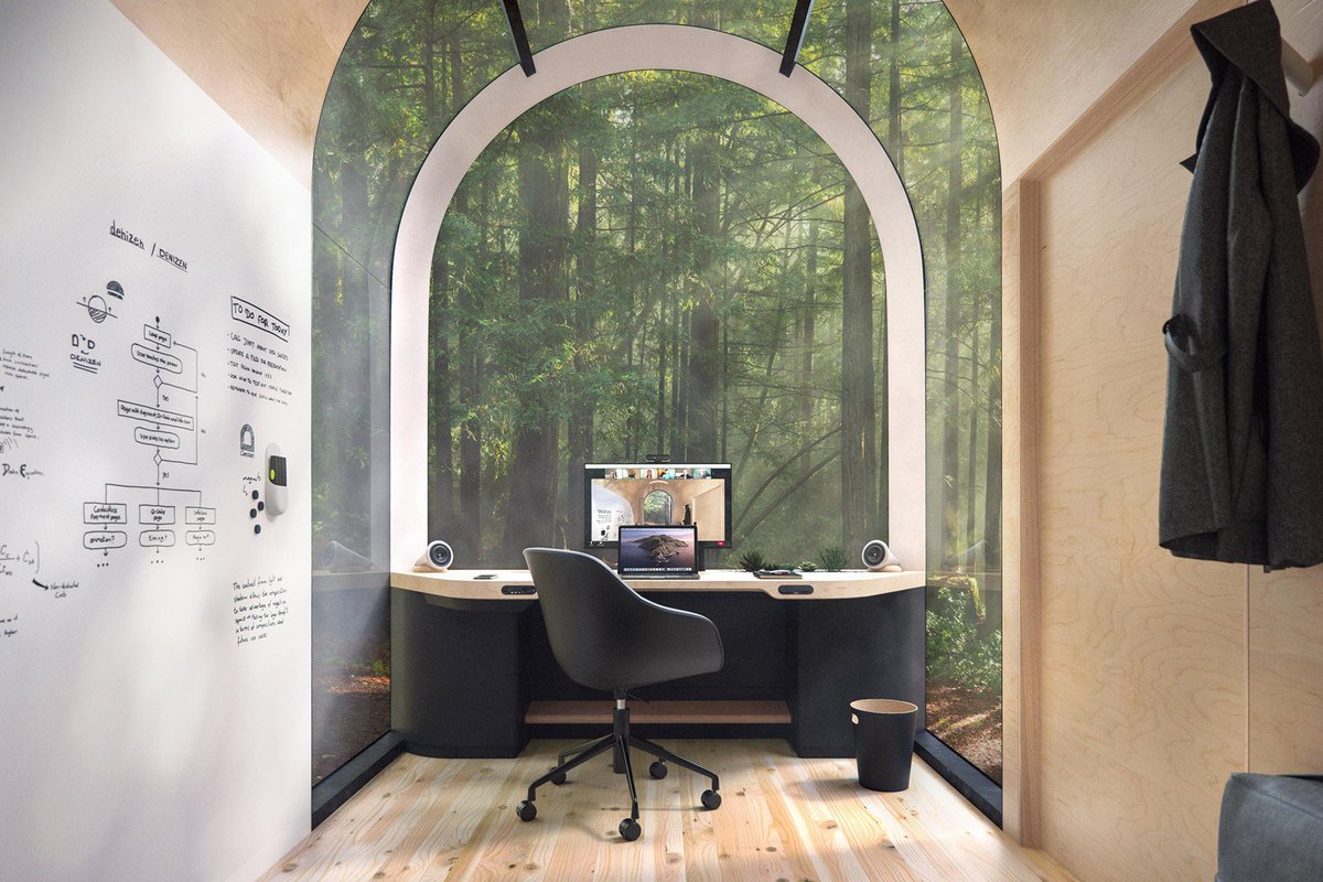 gearoid___'s tweet photo. How cool would these pods be around rural Ireland. 👩🏻‍💻👨🏻‍💻🔇

Spaces to focus in nature. 🌳🌳🌳🌳

Credit: https://t.co/eKaAD6dmBZ https://t.co/GfQchCuRGr