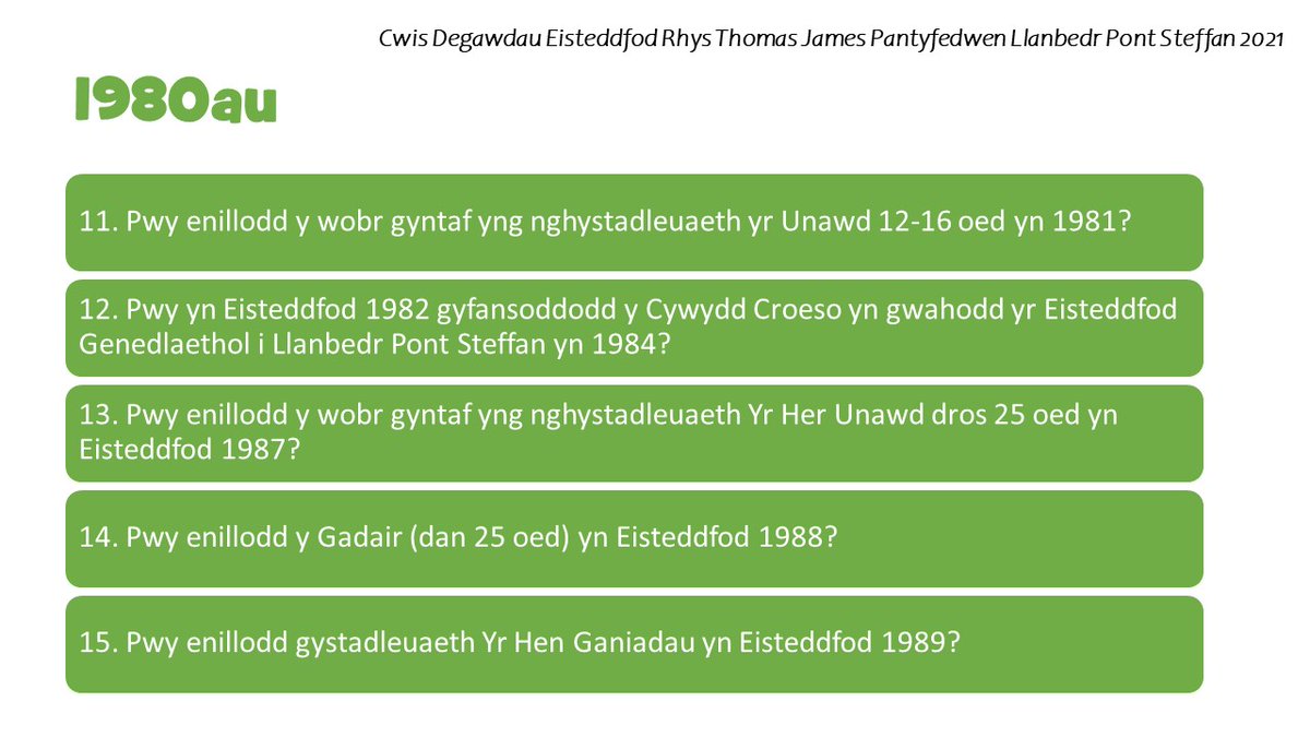 #AtgofLlanbed A dyma gwis 1980au ... dewch nôl fory am fwy o gwestiynau!