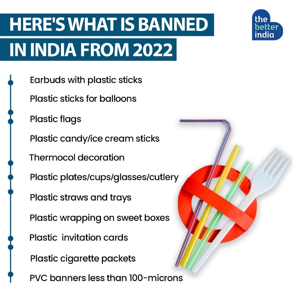 ErikSolheim's tweet photo. BRAVO!
India 🇮🇳  moves to phase out single-use plastic items by 2022. 
In 2018 prime minister Modi promised me to phase out single use plastics. Now government is acting - firmly!

Here are all the plastic items that will be banned👇 https://t.co/CvSl5r2rDf