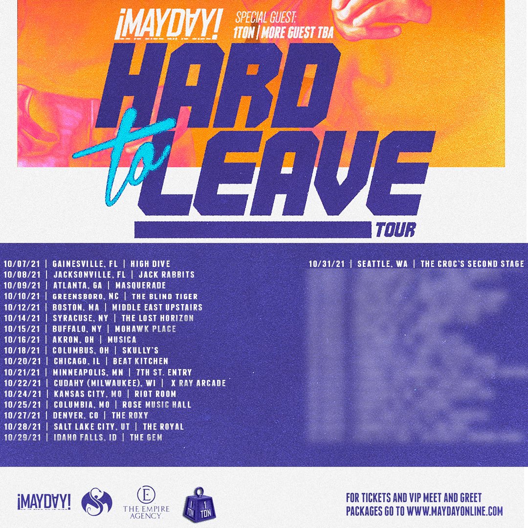 MAYDAYMUSIC's tweet image. #HardToLeaveTour updates: ⁣
•Greensboro, NC has been added on October 10th⁣⁣
•October 28th will be at The Royal in SLC. ⁣⁣
•October 29th will be at Idaho Falls at The Gem⁣⁣
⁣⁣
Tickets &amp;amp; VIP:
Linktr.ee/maydaymusic ⁣⁣
⁣⁣
#Mayday⁣⁣
#MonsterMusic⁣⁣
#StrangeMusic
