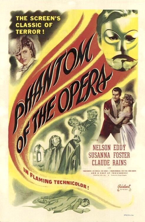 FilmNewsNos's tweet photo. 🎬MOVIE HISTORY: 78 years ago today, August 27, 1943, the movie ‘Phantom of the Opera’ opened in theaters!
#ClaudeRains #NelsonEddy #SusannaFoster #EdgarBarrier #JaneFarrar #JEdwardBromberg #FritzFeld #FrankPuglia #FritzLeiber #StevenGeray #MilesMander #HumeCronyn https://t.co/tsijCsuIYC