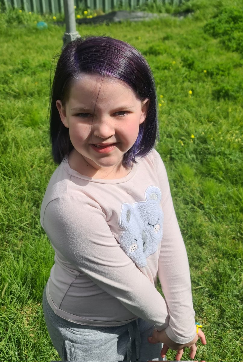 NonsenseMJ's tweet photo. Eleanor, complete with purple hair #EleanorContent https://t.co/KetGqkzzvG