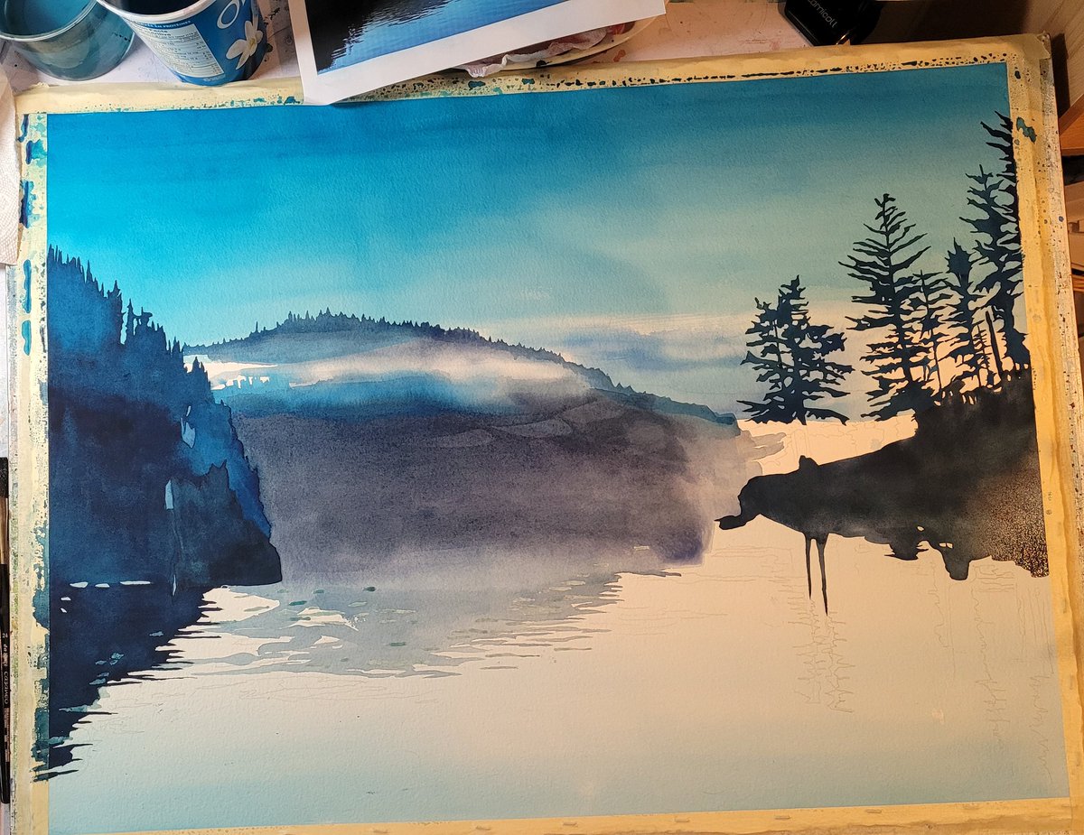 blassart's tweet photo. Slower going now, but still coming along... lots of little ins and outs in the water.
#Watercolour, 22×30"
https://t.co/FPxw4RIRYP
🎨🖌
#art #art4u #ArtForSale #artlovers #artcollectors #watercolor #landscape #painting #canadianart #instagramart #facebookart #WIP https://t.co/bMRMfSbuUz