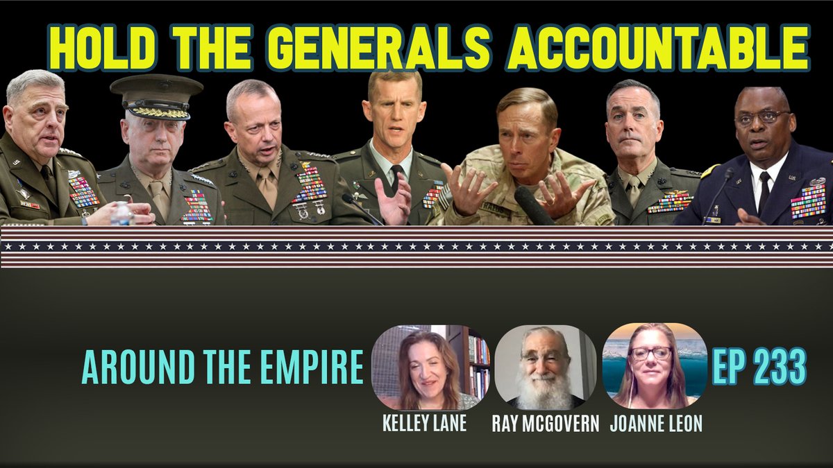 Ep 233 Hold the Generals Accountable This Time feat Ray McGovern
@RayMcGovern @JoanneLeon <a href="/Kelleyswords/">Kelley Lane</a>: Hold them accountable for the 20yr March of Folly, the war in Afghanistan. Otherwise, worse will come
aroundtheempire.com/2021/08/27/ep2…
rokfin.com/post/51533/Ep-…
youtube.com/watch?v=QyrDTw…