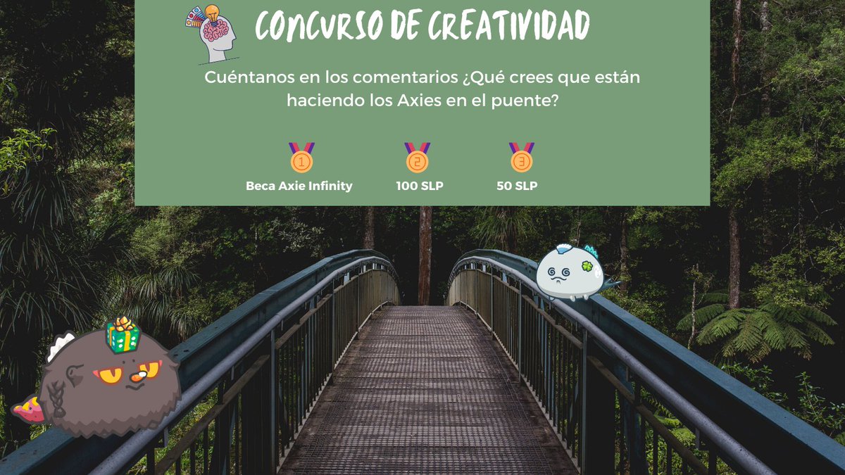 AxieChile's tweet photo. 🔥 Concurso de Creatividad 🔥

🏆 Participa por una beca de #AxieInfinity y dos premios de $SLP

Reglas:
1⃣ Like y RT
2️⃣ Completa el form que dejaremos en los comentarios
3️⃣ Sigue las instrucciones del post 👇

 #AxieScholarship #AxieInfinityScholar https://t.co/KlH8VygWOv
